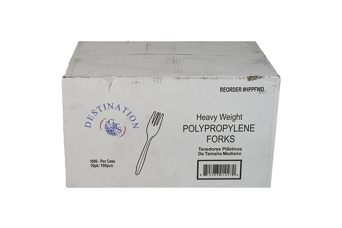 Verde Pack Heavy Weight Polypropylene White Fork -- 1000 per case.