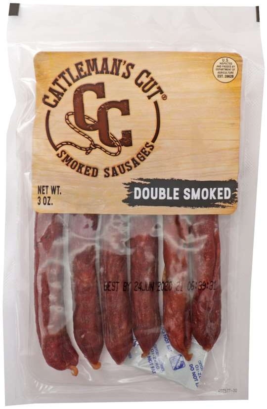 Cattlemens Double Smoked Sausage Stick, 3 Ounce Box -- 64 per case