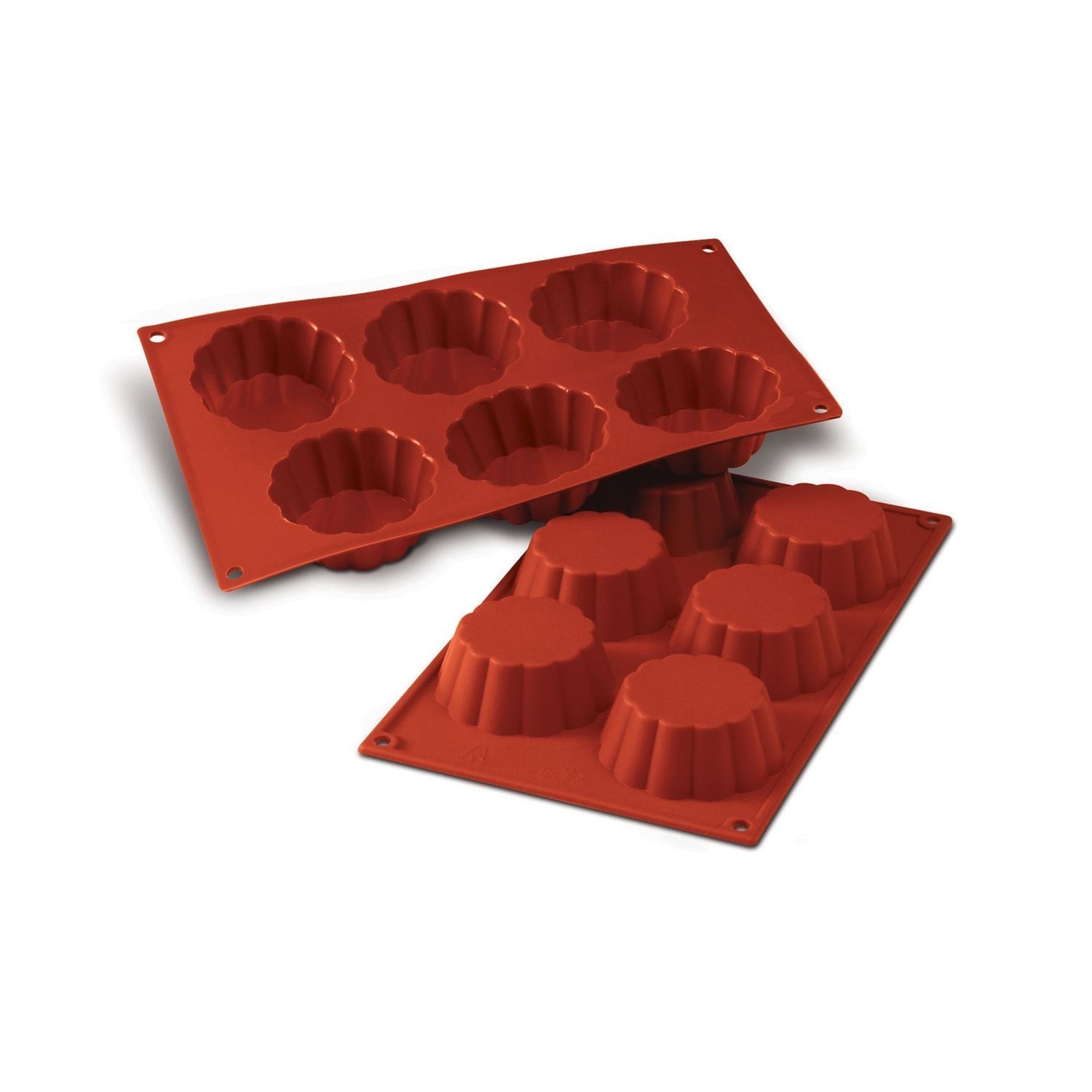 Silikomart SiliconFlex Alimentary Silicone 6 Cavities Briochette Mold, 3.11 x 1.18 inch Height Cavity