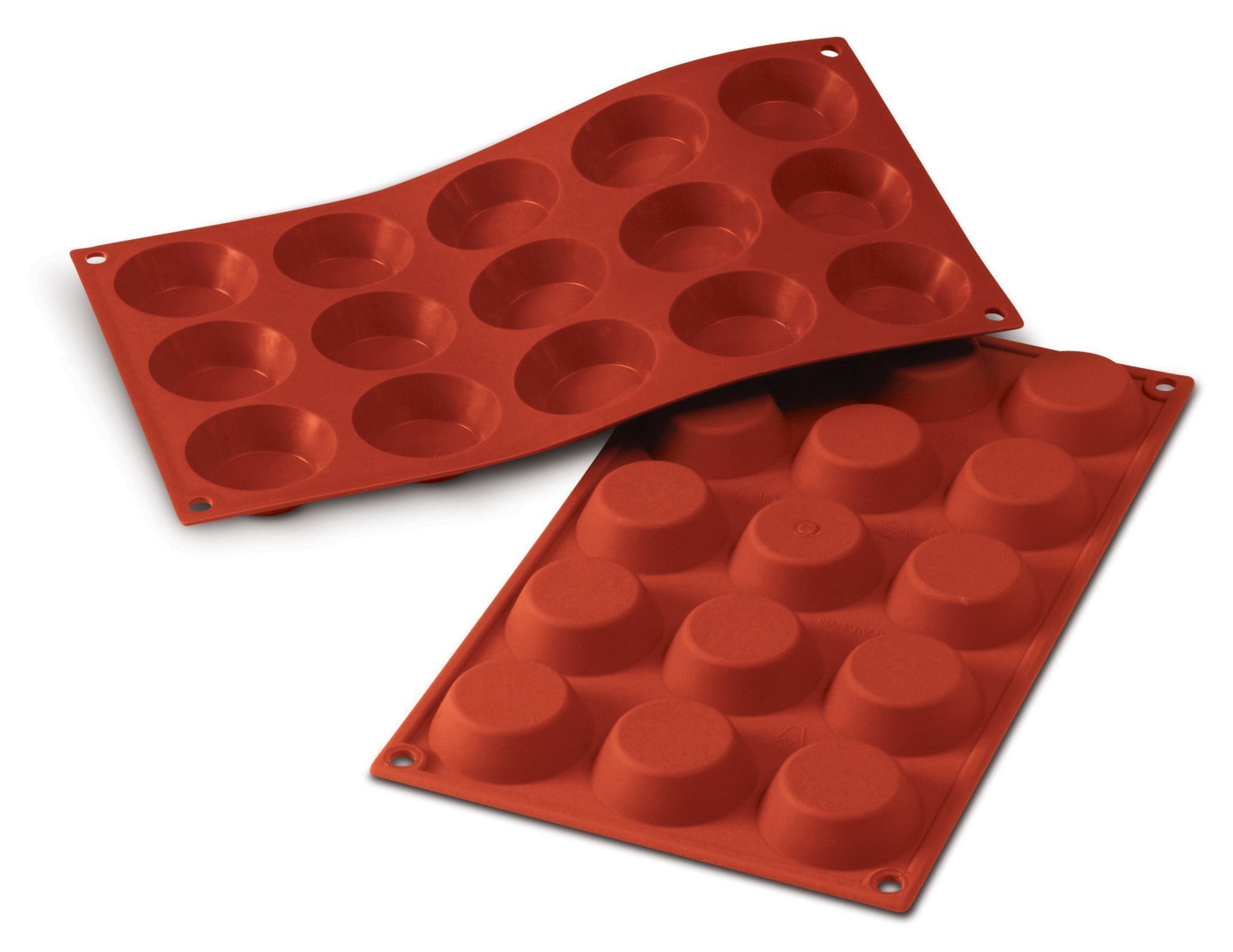 Silikomart SiliconFlex Alimentary Silicone 15 Cavities Tartlet Mold, 1.77 inch x 0.39 inch Height Cavity