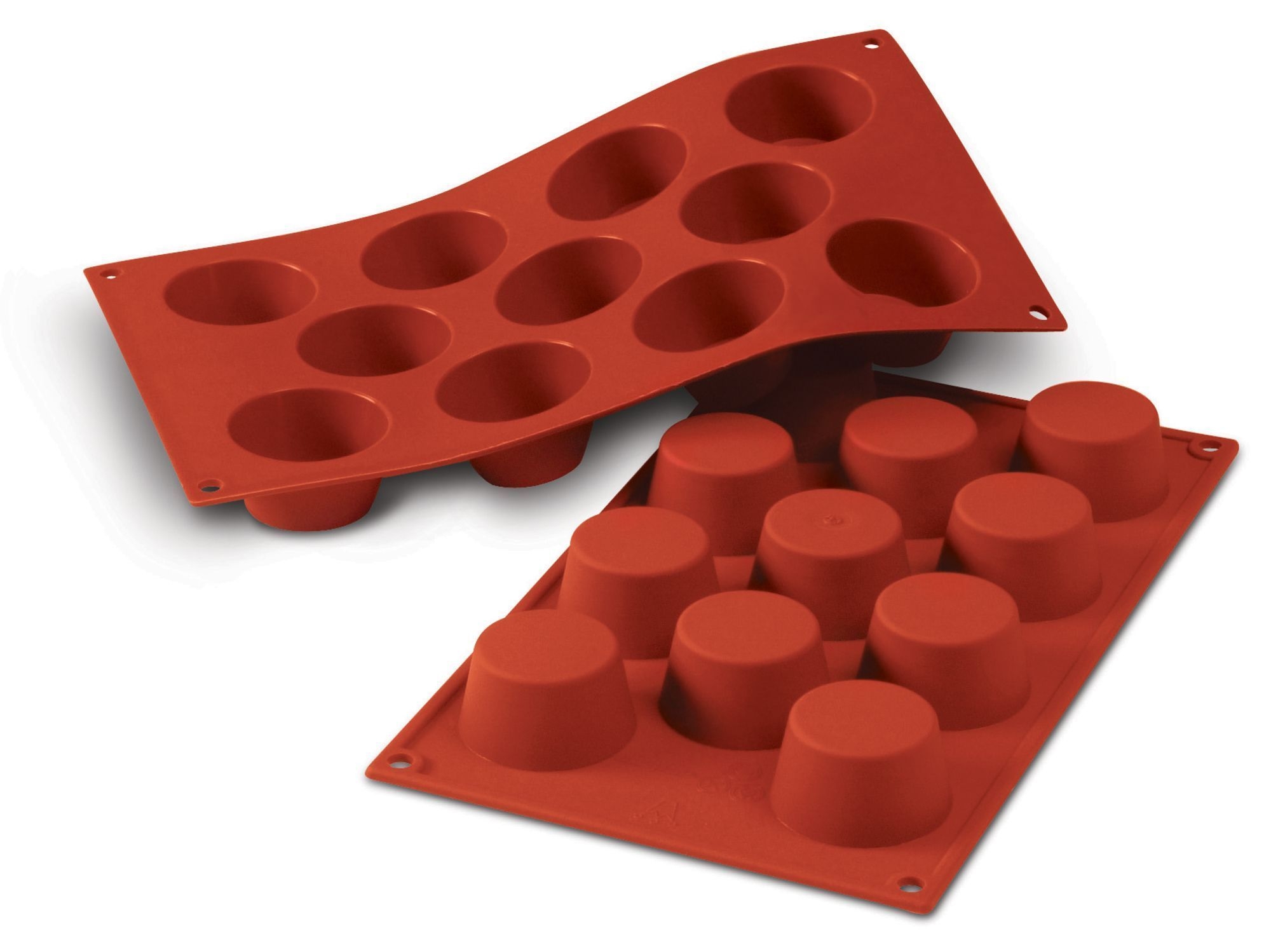Silikomart SiliconFlex Alimentary Silicone 5 Cavities Muffin Mold, 3.19 inch x 1.26 inch Height Cavity