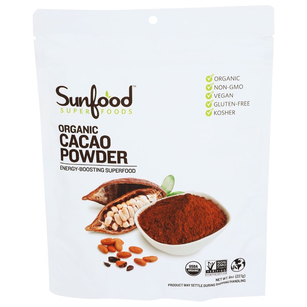 Sunfood Organic Cacao Powder, 8 Ounce