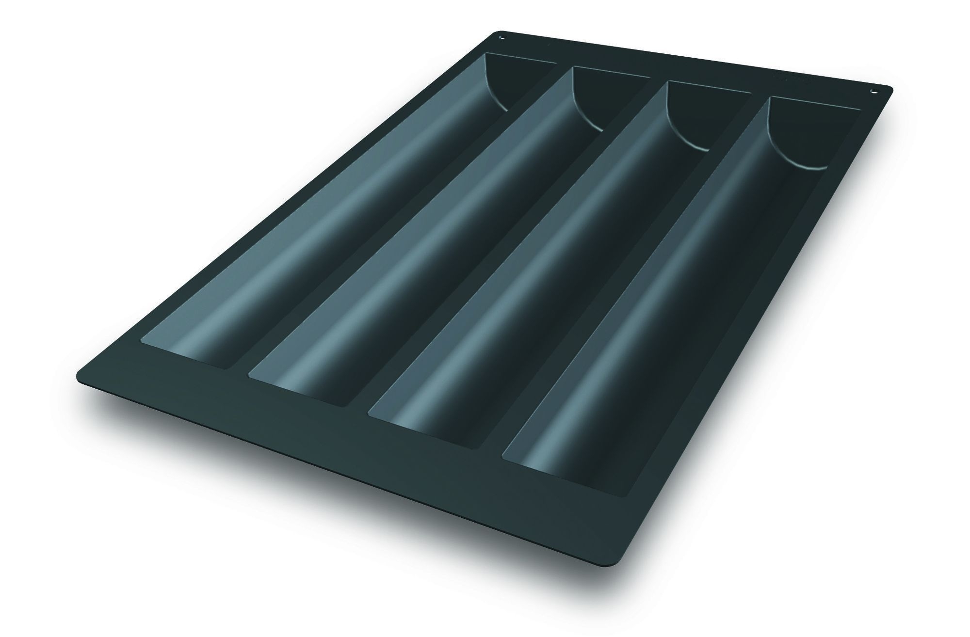 Silikomart Black Silicone 4 Cavities Tronco Mold, 24 x 16 x 3 inch