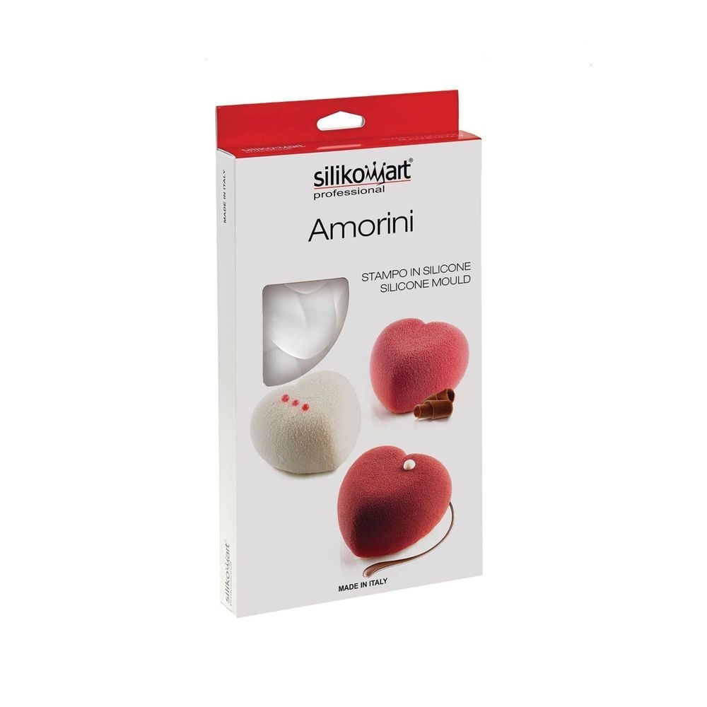 Silikomart CurveFlex Silicone 8 Cavities Amorini Mold with Cutter, 13.3 inch x 7 inch x 1.9 inch