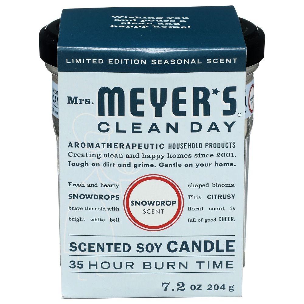 Mrs Meyers Clean Day Snow Drop Soy Candle, 7.2 Ounce -- 6 per case