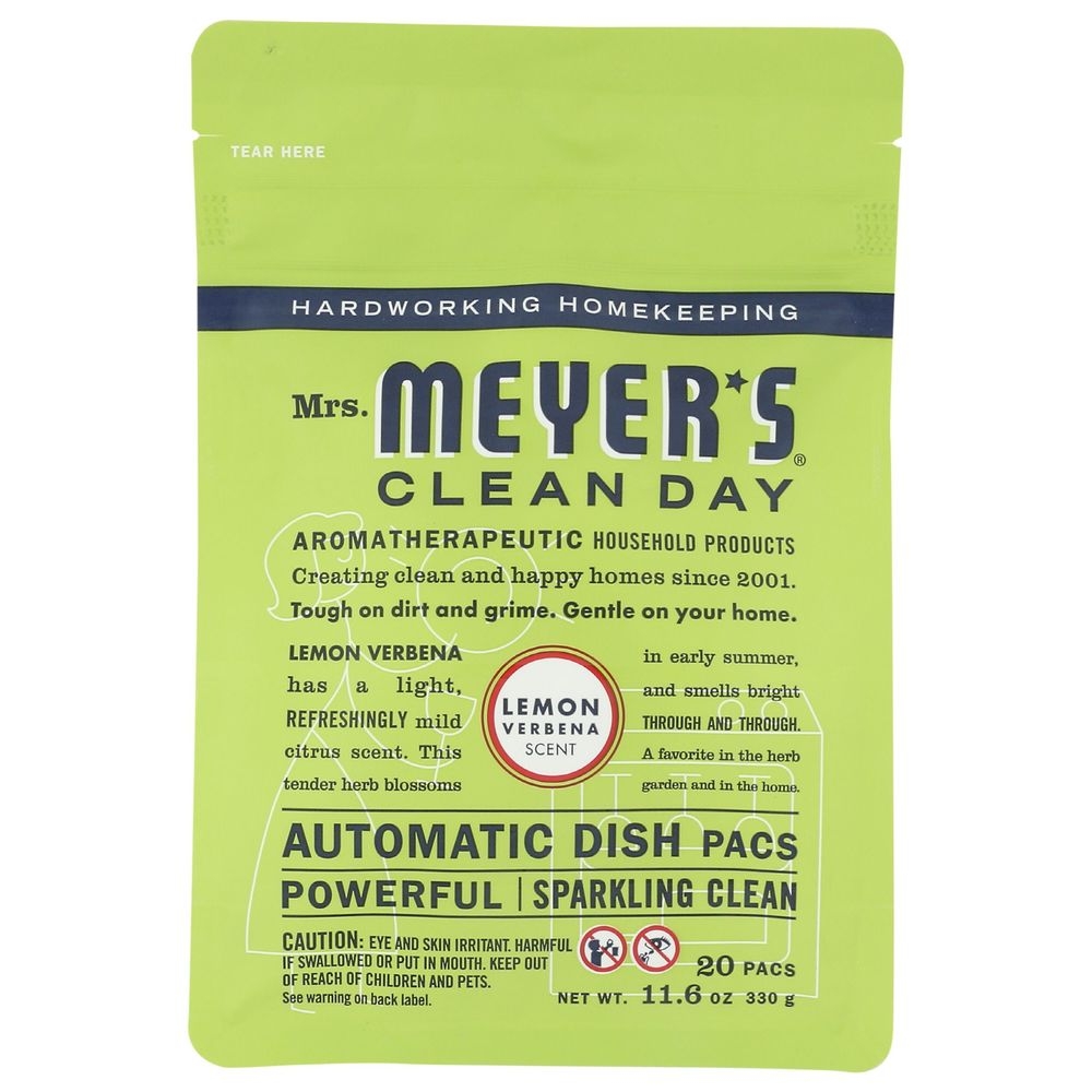 Mrs Meyers Lemon Verbena Scent Automatic Dish Packs, 12.7 Ounce -- 6 per case
