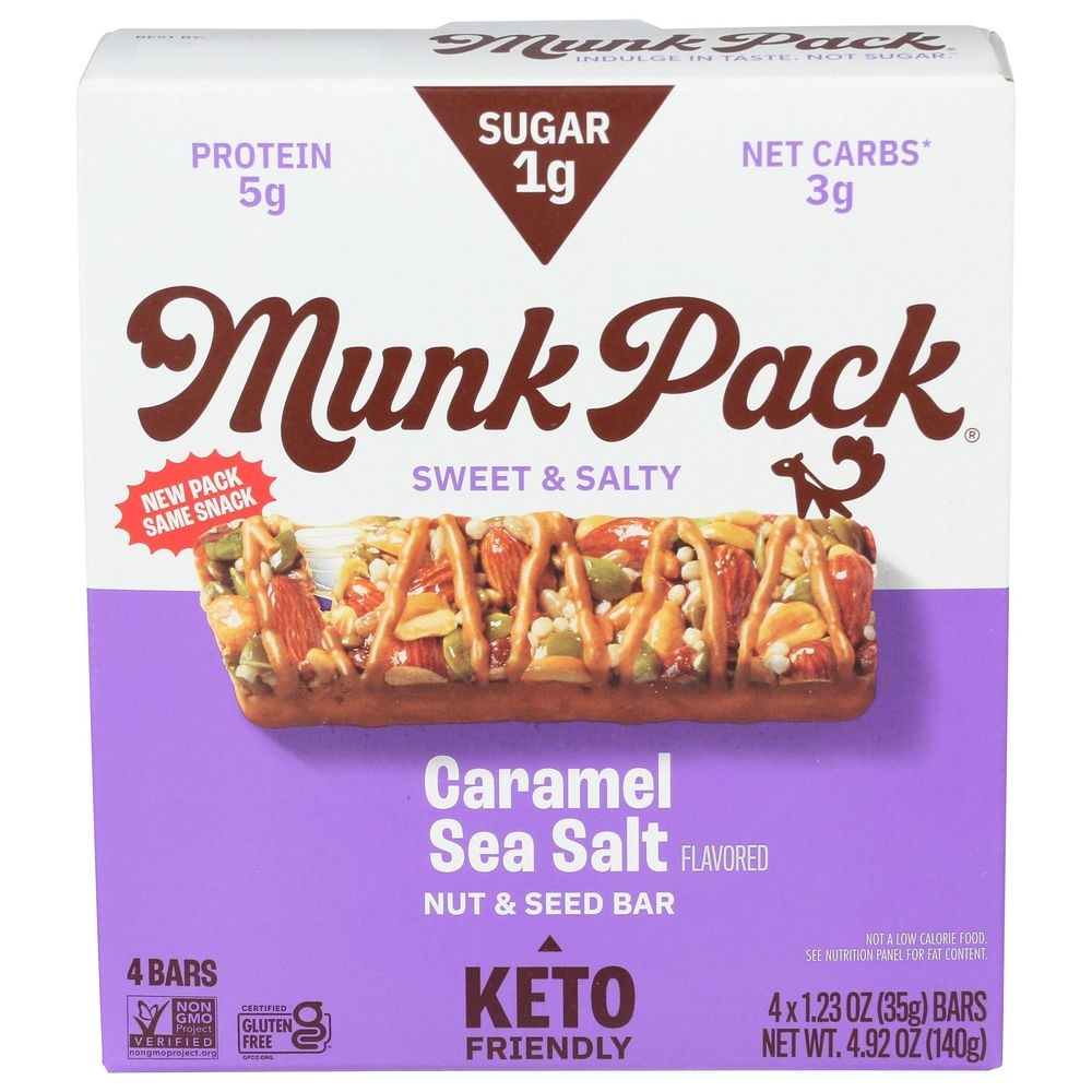 Munk Pack Caramel Sea Salt Nut and Seed Bar, 4.92 Ounce -- 6 per case
