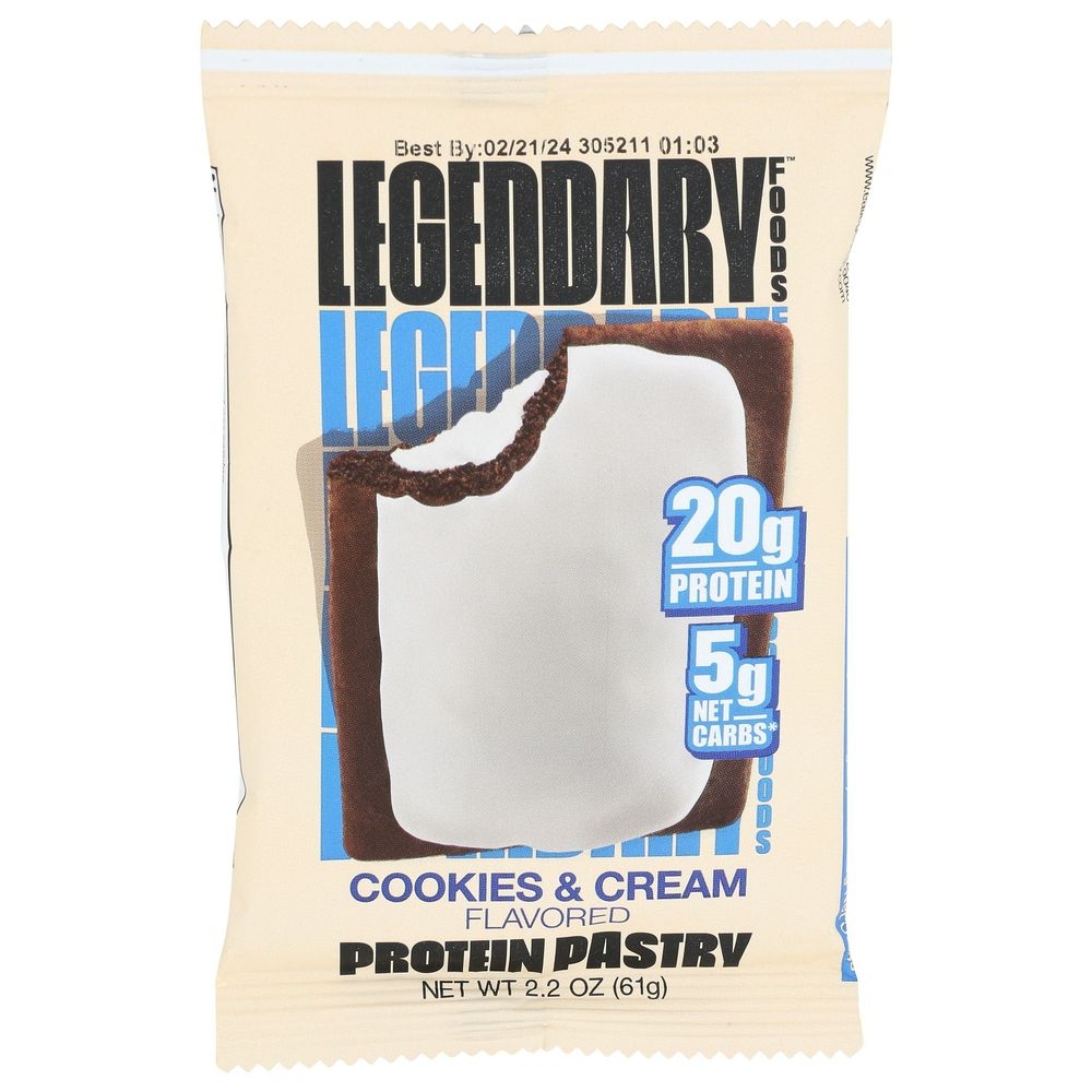 Legendary Foods Cookies and Cream Protein Pastry, 2.2 Ounce -- 10 per case