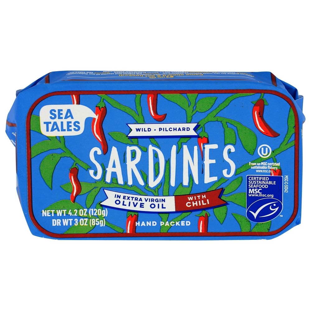 Sea Tales Sardines in Extra Virgin Olive Oil with Chili, 4.2 Ounce -- 12 per case