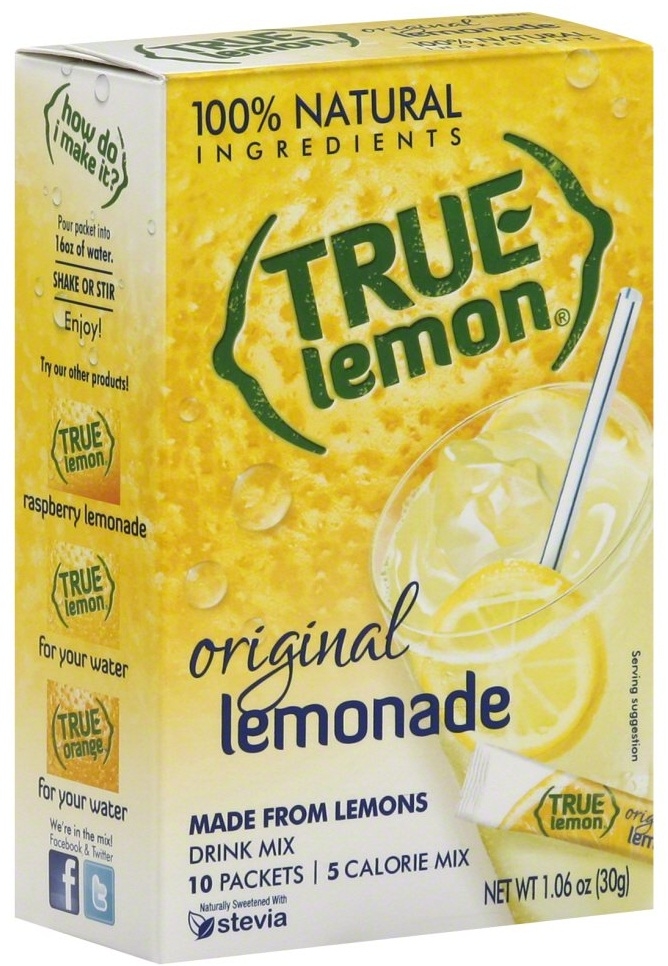 True Citrus Original Lemonade Water Enhancer Mix, 10 count per pack -- 12 per case