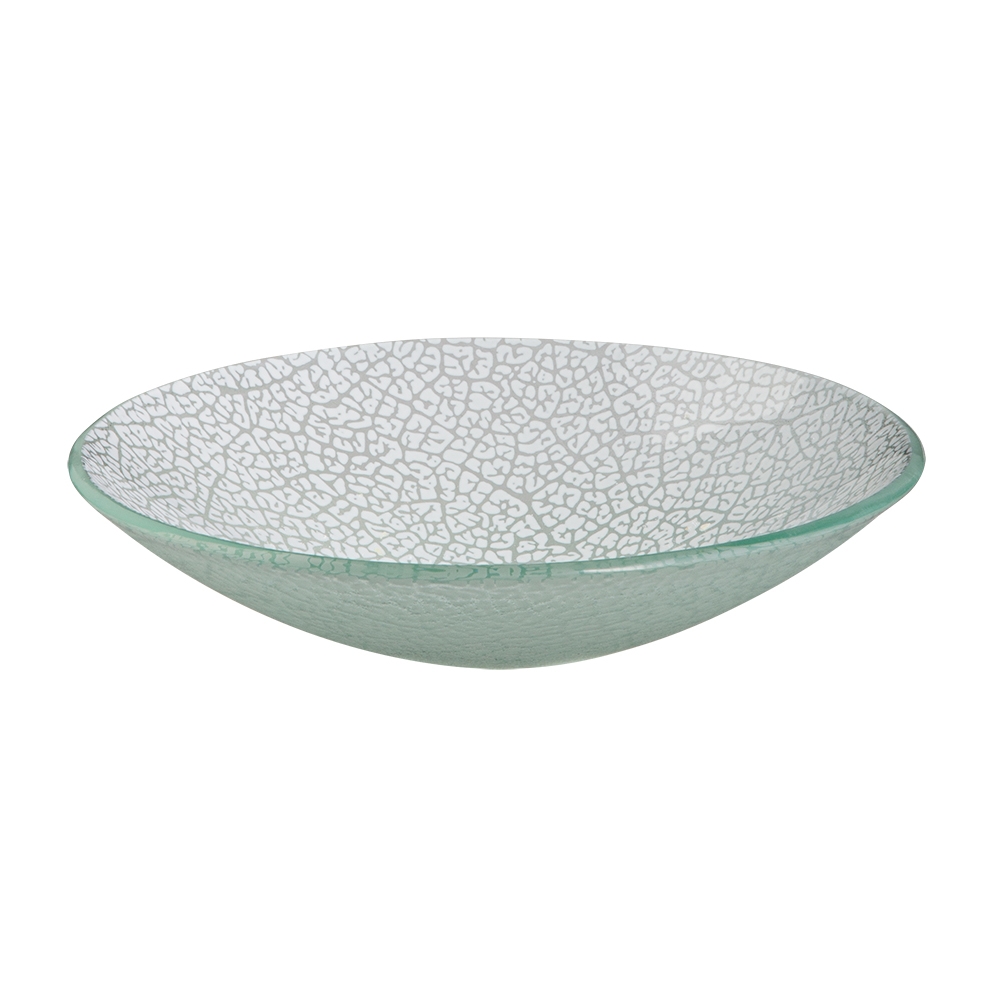 Rosseto Kalderon Foglia White 11 inch Round Handmade Glass Bowl, set of 2