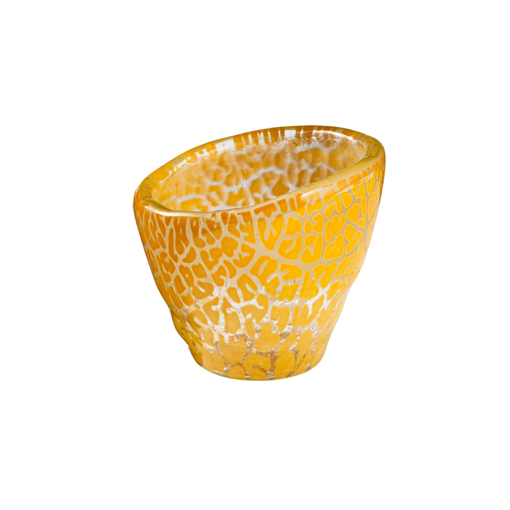 Rosseto Kalderon Foglia Mustard Mini Round Deep Narrow Handmade Glass Bowl, set of 12