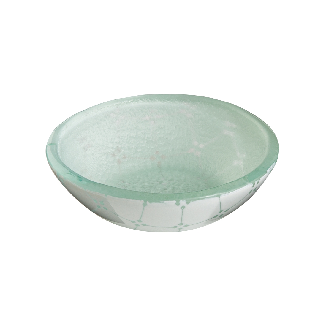 Rosseto Kalderon Zenit White Mini Round Shallow Handmade Glass Bowl, set of 12