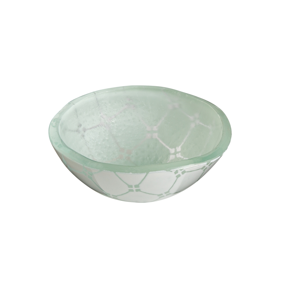 Rosseto Kalderon Zenit White Mini Round Deep Handmade Glass Bowl, set of 12