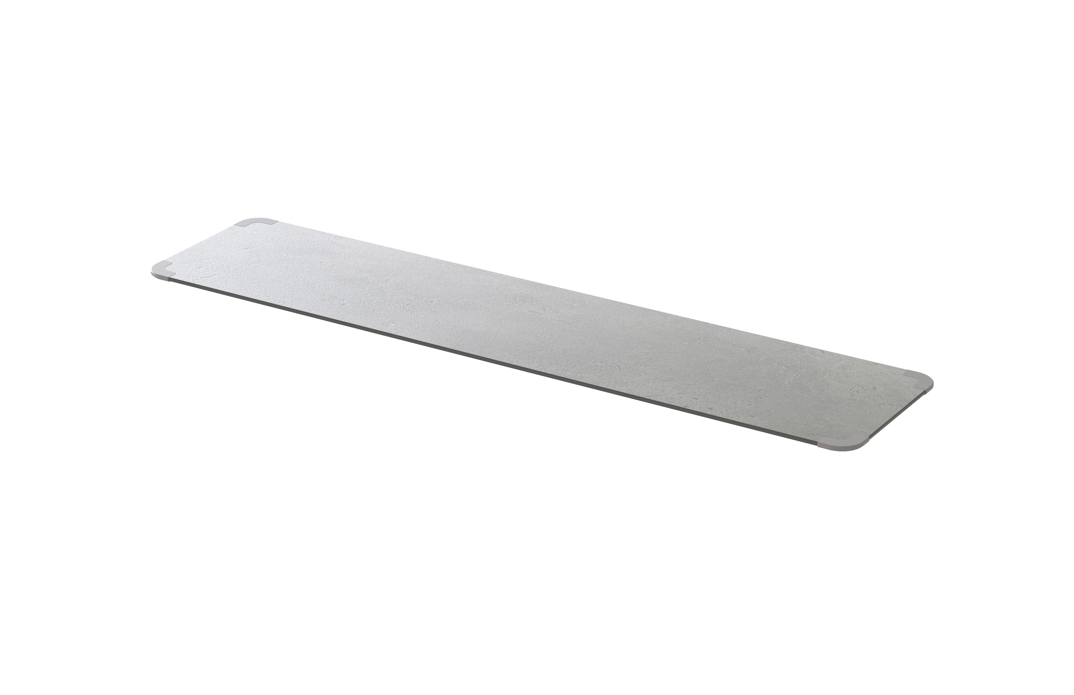Rosseto Modulite Concrete Gray Rectangular HPL Table Shelf, 59 Ã— 13.85 Ã— 0.3 inch