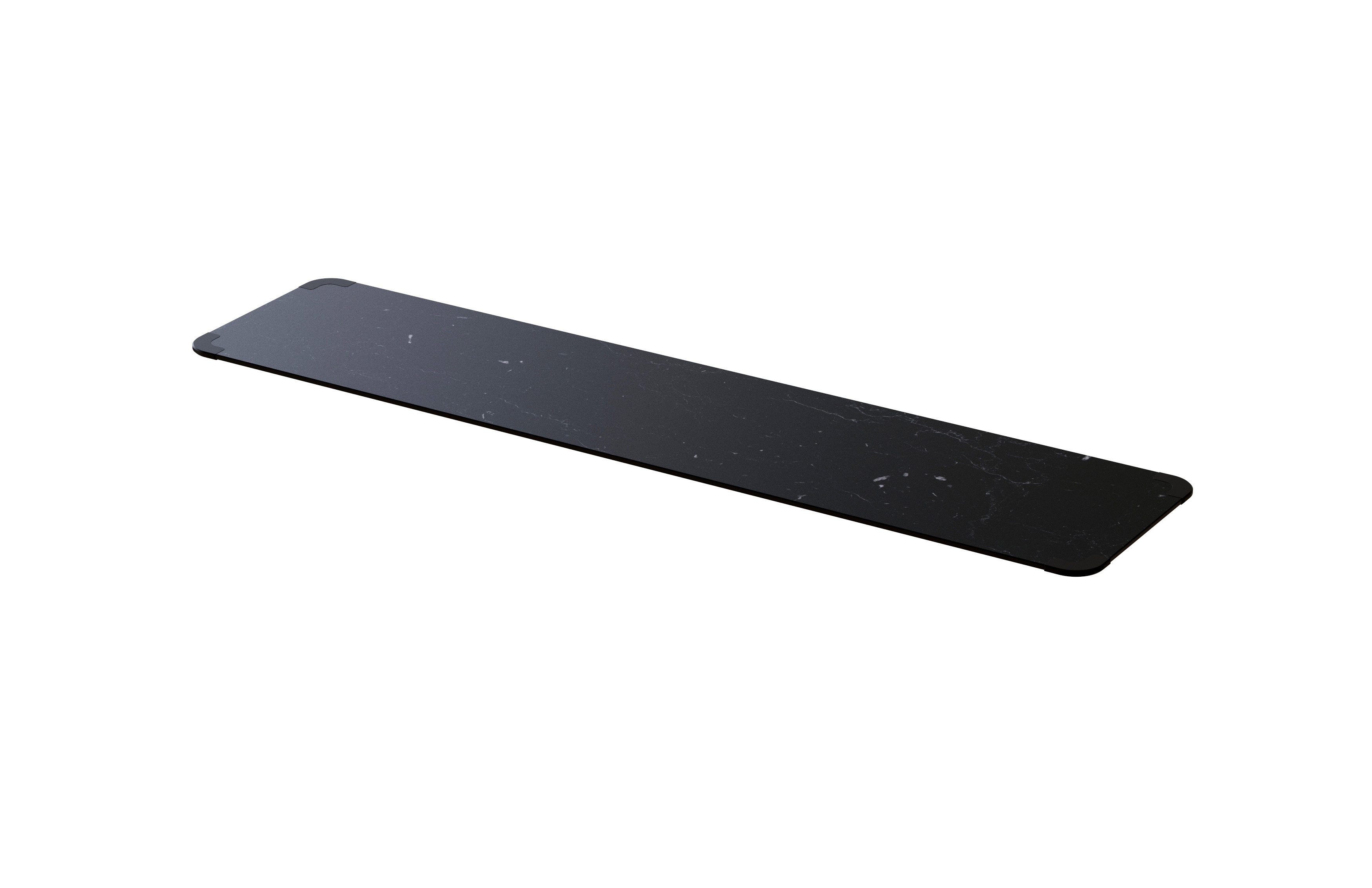 Rosseto Modulite Black Marble Rectangular HPL Table Shelf, 59 Ã— 13.85 Ã— 0.3 inch