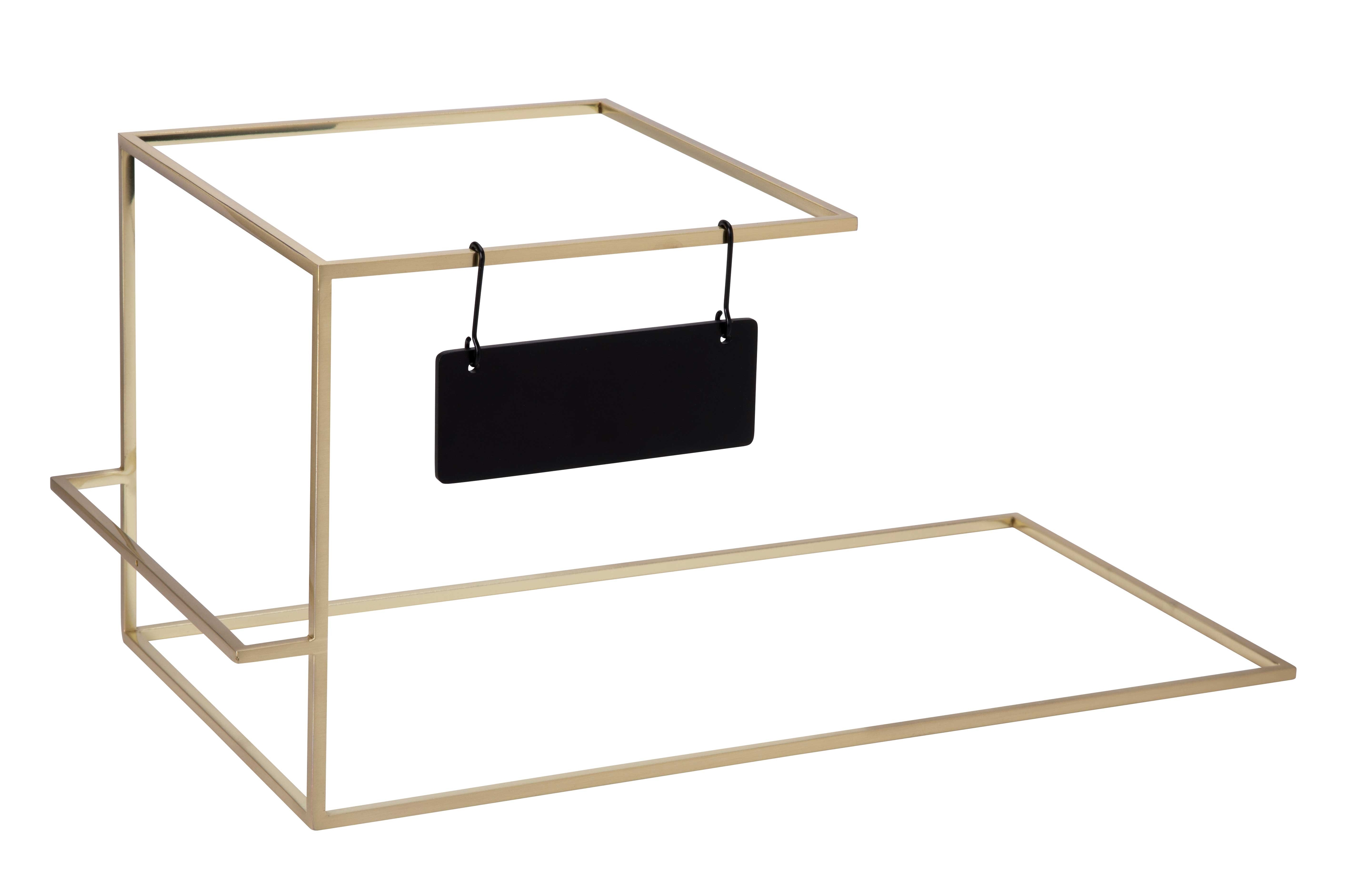 Rosseto SkyRize Gold Painted Trio Riser with 1 Hanging Sign, 18.3 Ã— 8.5 Ã— 5 inch