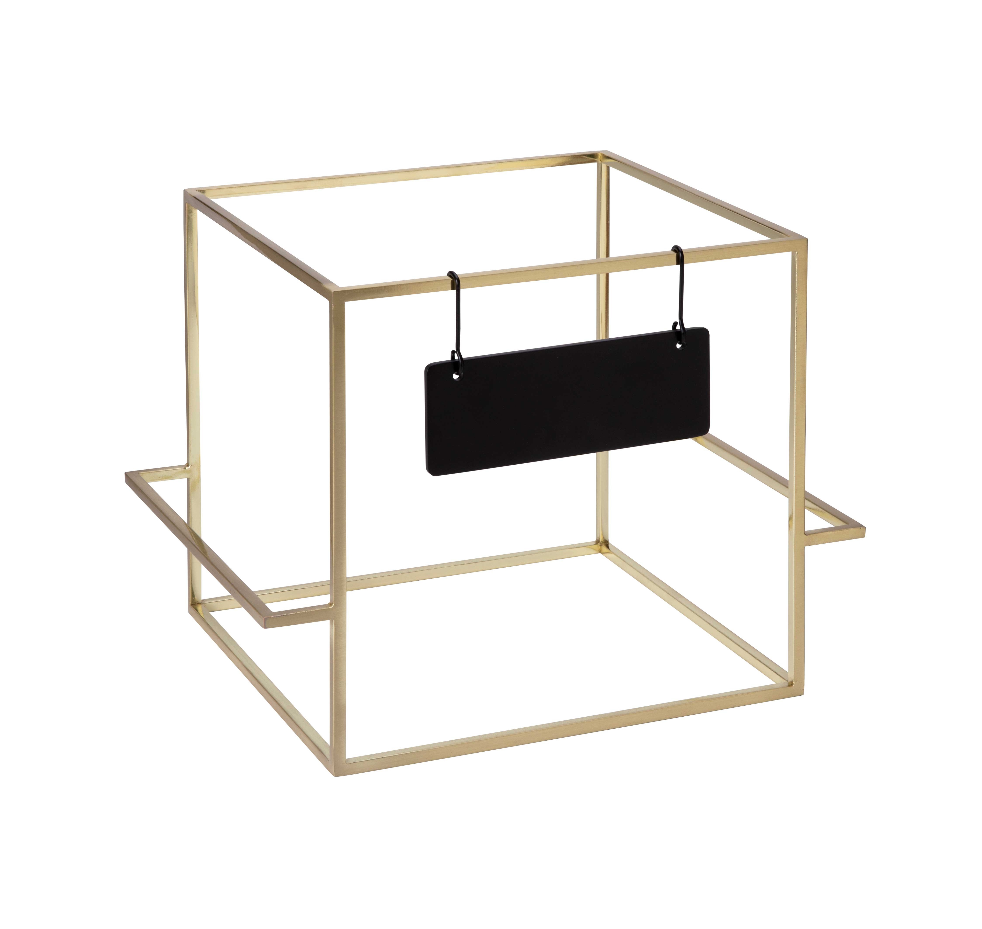 Rosseto SkyRize Gold Painted Quad Riser with 1 Hanging Sign, 10.3 Ã— 8.5 Ã— 8.5 inch