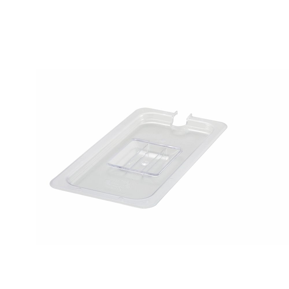 Winco SP7300C Polycarbonate Third Size Notched Cover for Food Pan