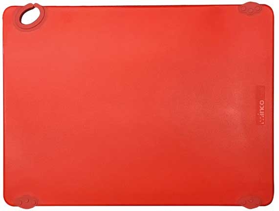 Winco Statik Board Red Cutting Board with Hook, 18 x 24 x 1/2 inch -- 6 per case