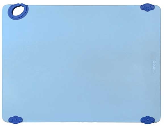 Winco Statik Board Blue Cutting Board with Hook, 18 x 24 x 1/2 inch -- 6 per case