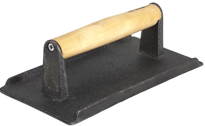 Winco Cast Iron Steak Weight, 9 x 5 1/4 inch.