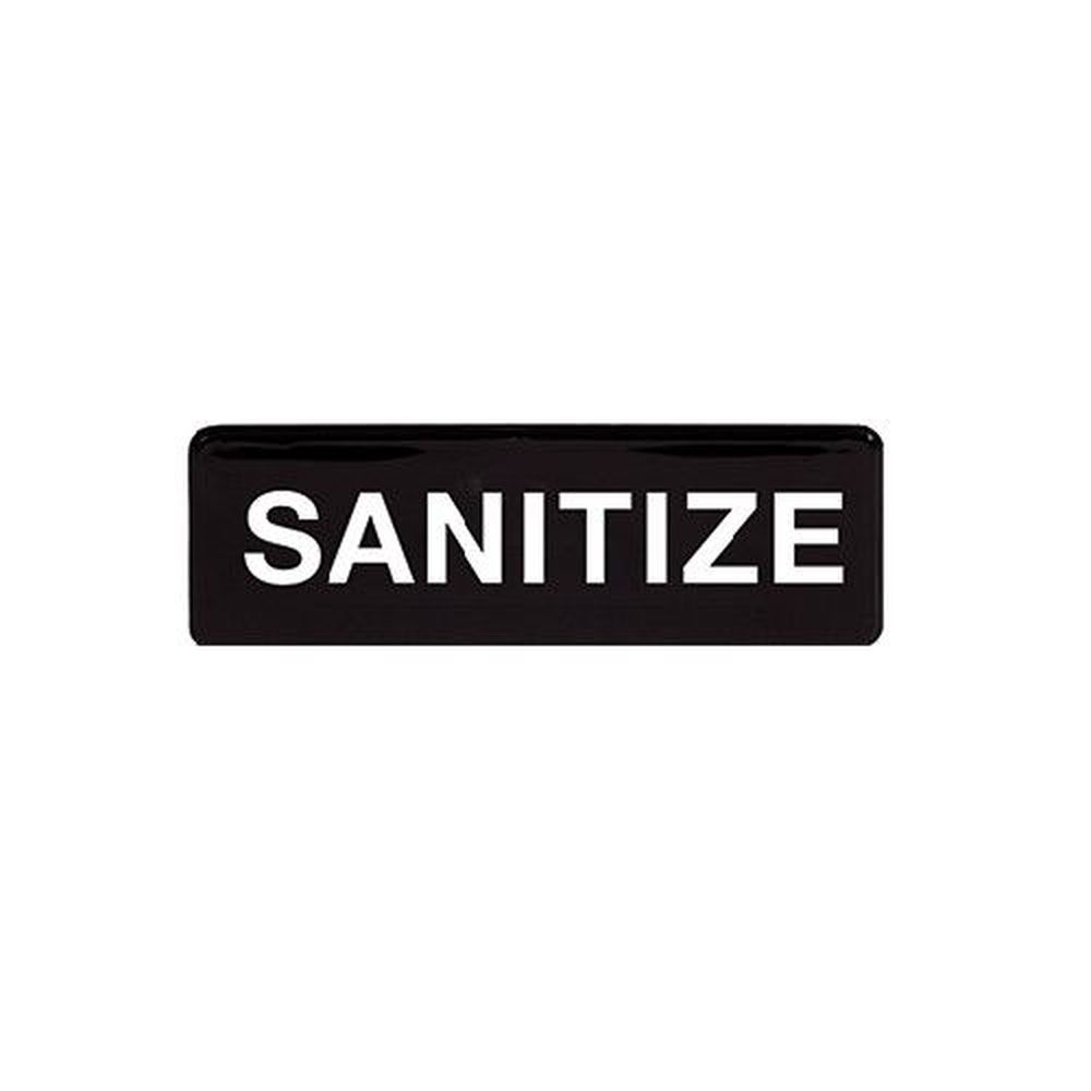 Winco SGN-329 Sanitize Information Sign, 9 inch Width x 3 inch Height