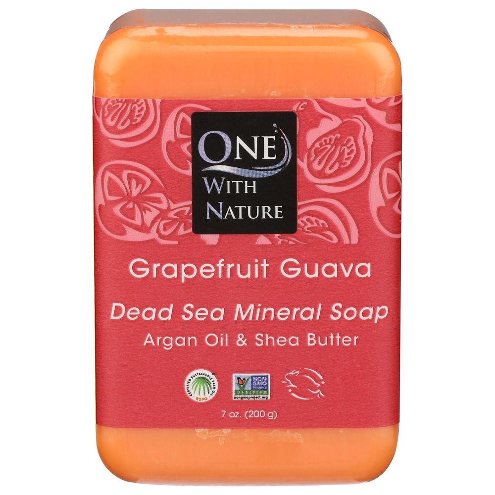 One With Nature Grapefruit Guava Soap Bar, 7 Ounce -- 3 per case