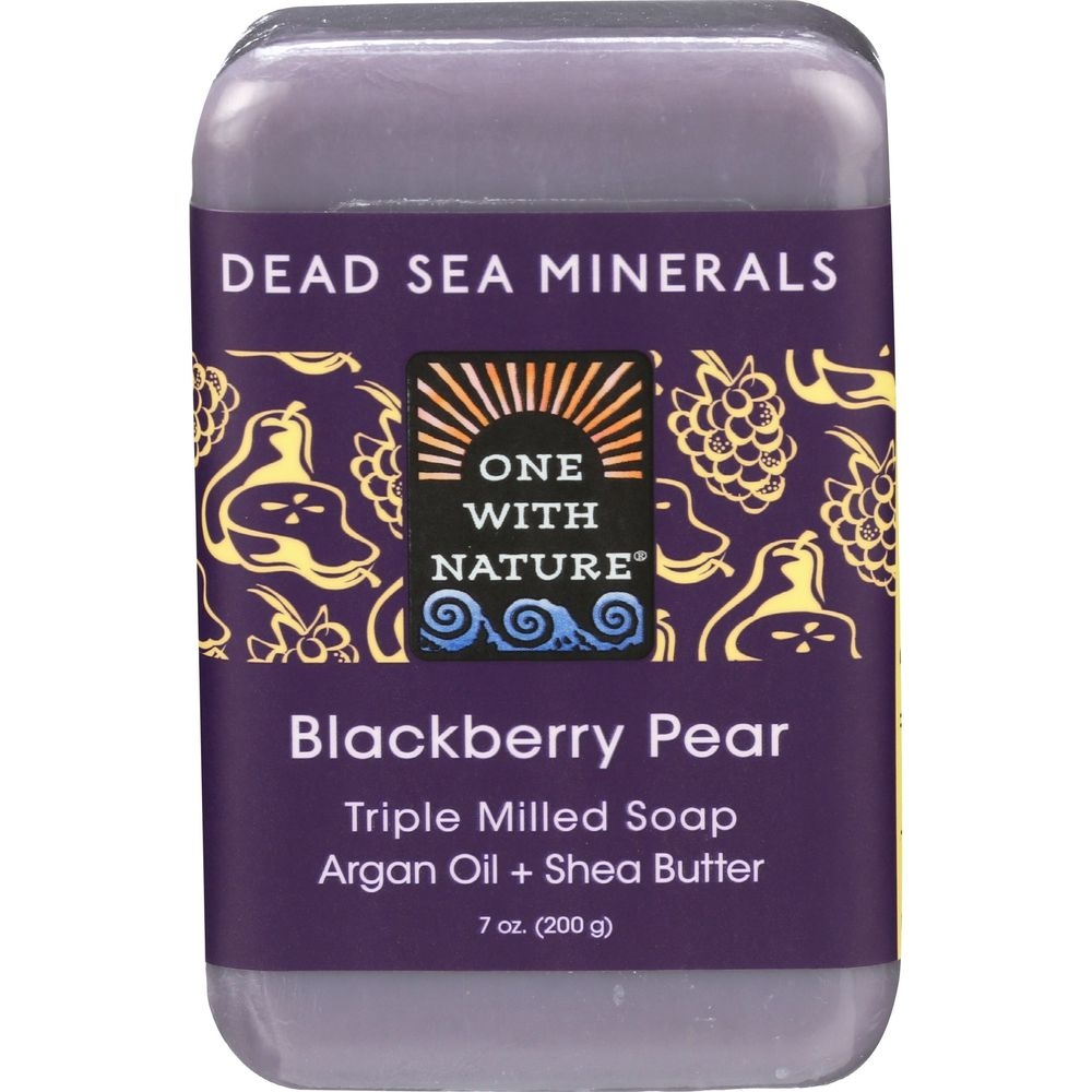 One With Nature Blackberry Pear Soap Bar, 7 Ounce -- 3 per case