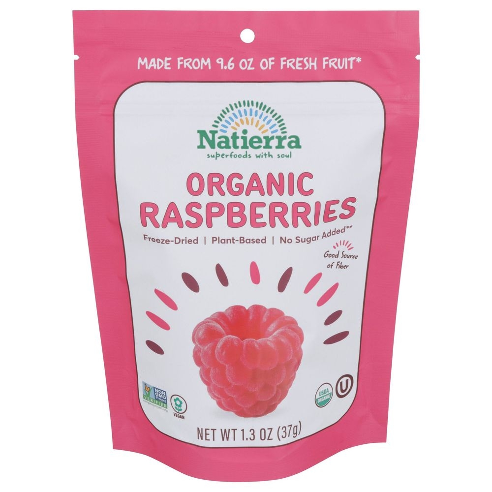 Natierra Organic Freeze Dried Raspberries, 1.3 Ounce