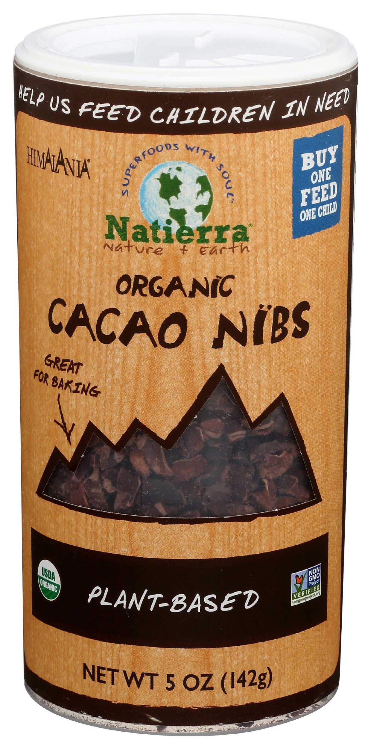 Natierra Organic Cacao Nibs, 5 Ounce Shaker -- 12 per case