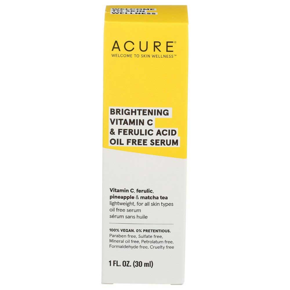 Acure Brightening Vitamin C and Ferulic Acid Oil Free Serum, 1 Fluid Ounce