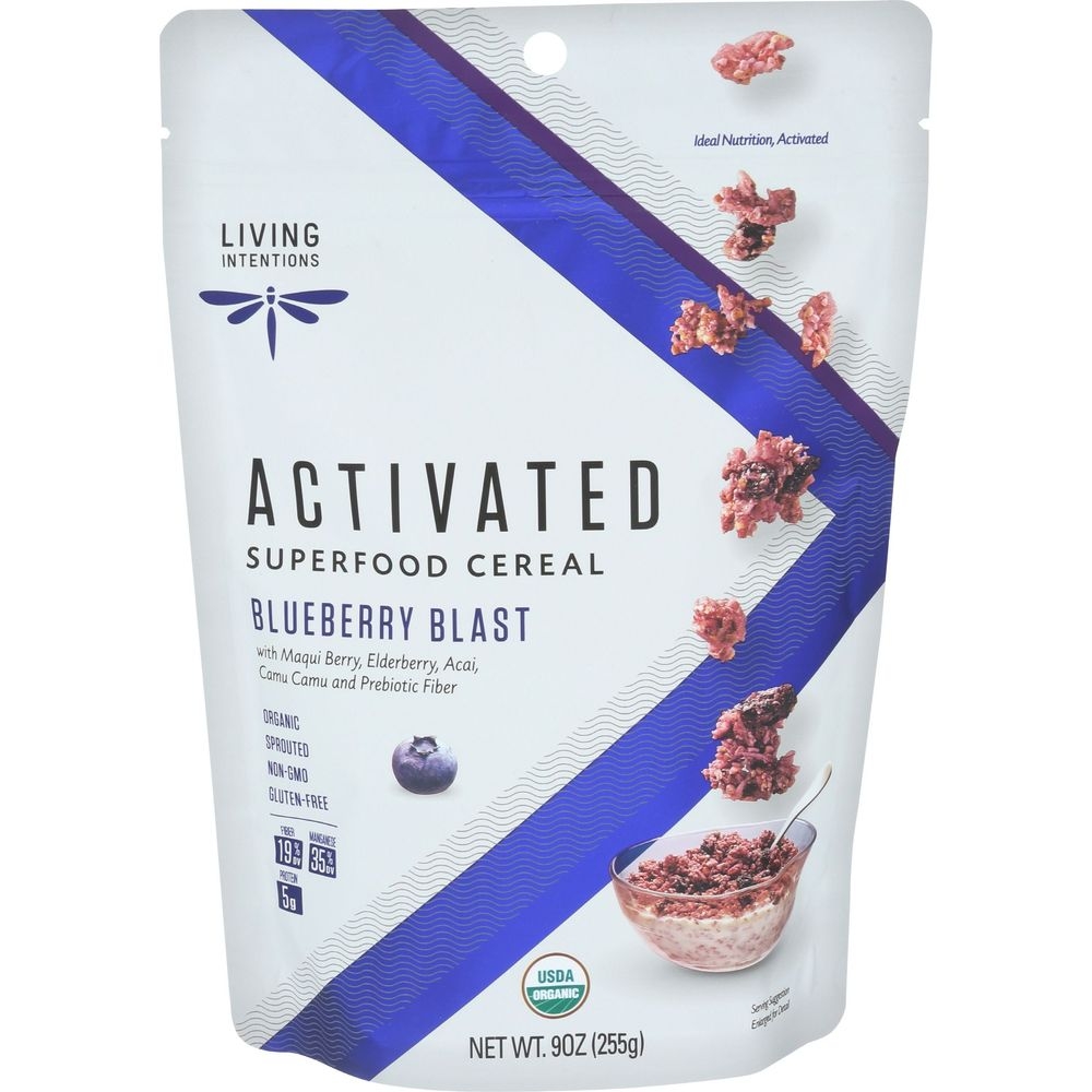 Living Intentions Organic Blueberry Blast Activated Superfood Cereal, 9 Ounce -- 6 per case