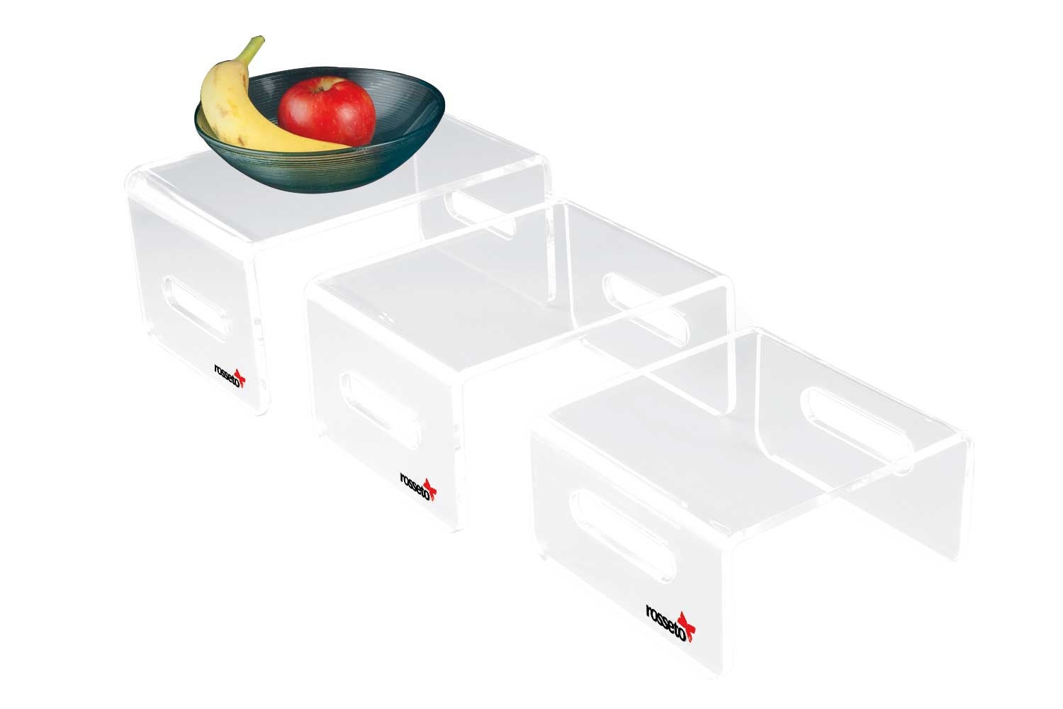 Rosseto Clear Acrylic Rectangular Riser, set of 3