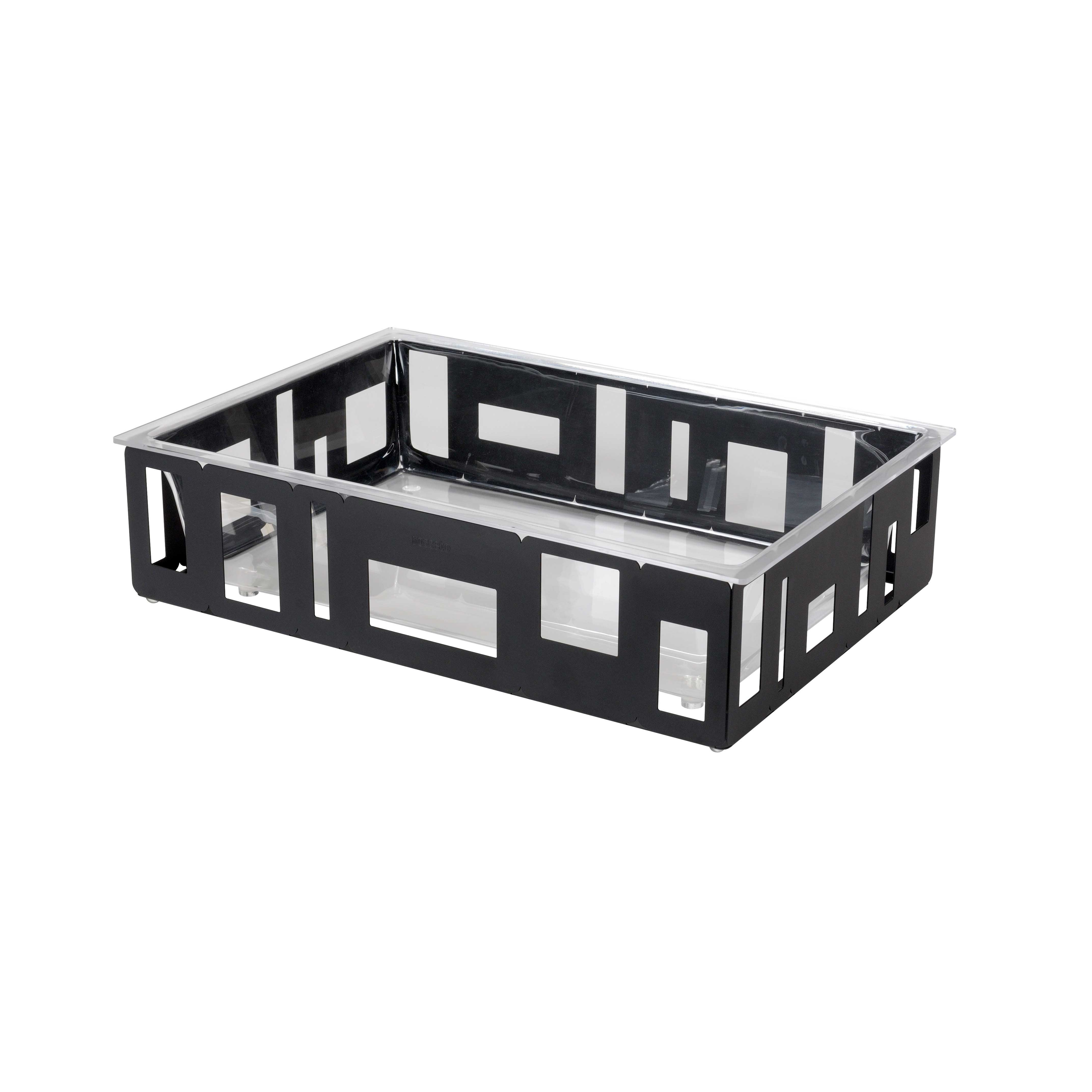 Rosseto Extra Large Rectangular Black Matte Ice Housing with Acrylic Insert, 26.5 x 18.5 x 7 inch