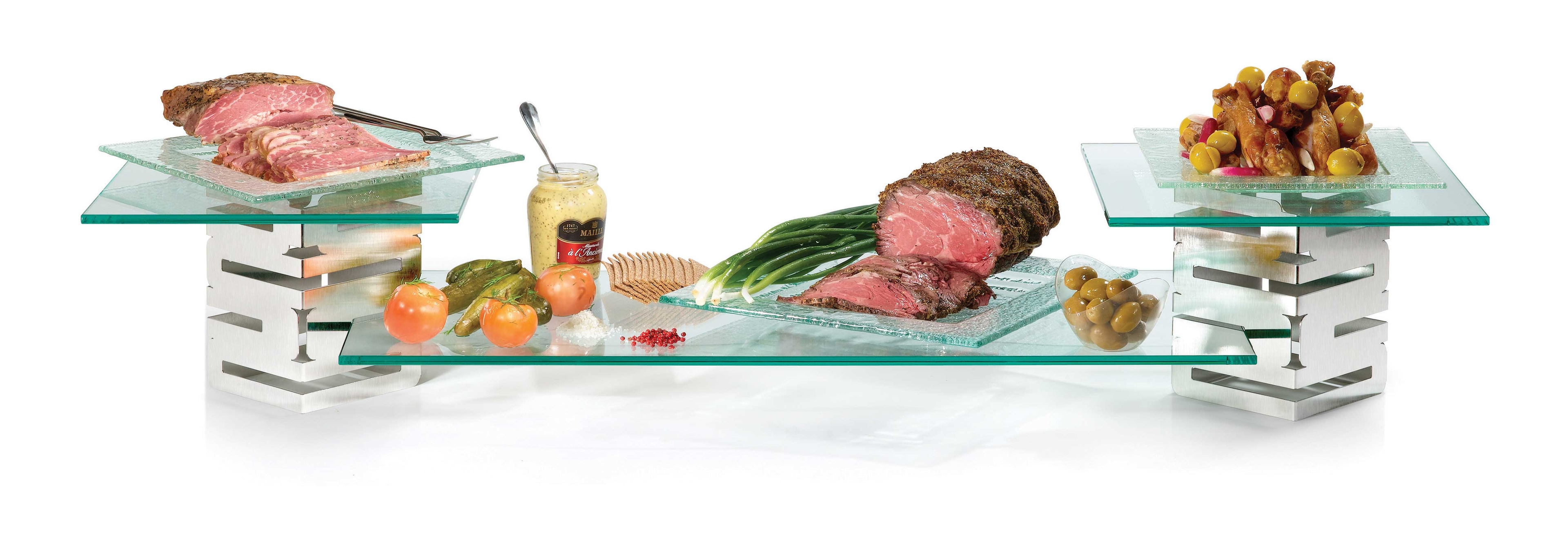 Rosseto SKYCAP Five Piece Stainless Steel and Glass Riser Kit