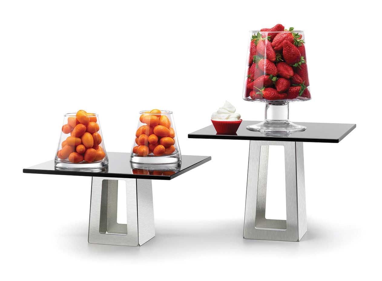 Rosseto Tall Pyramid Stainless Steel Riser, 5.38 x 5.38 x 10 inch