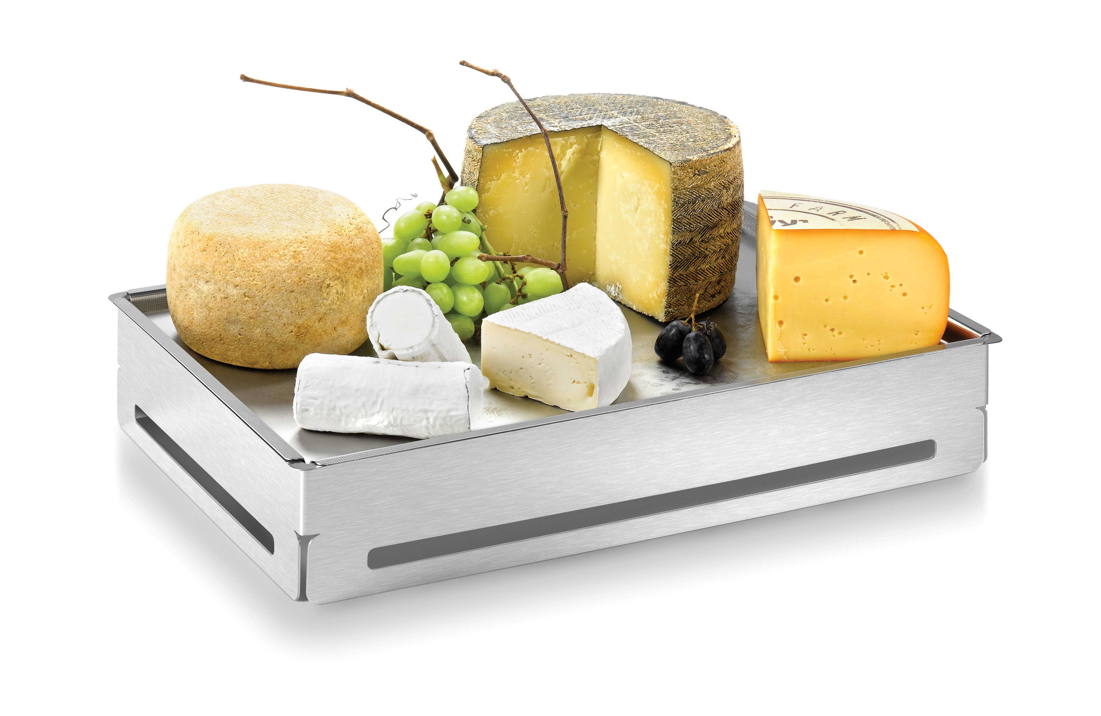 Rosseto Rectangular Stainless Steel Ice Housing Buffet Set with Tray and Insert, 21.75 x 14.75 x 4 inch