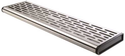 Rosseto 5 Container Wide Stainless Steel Wall Mount Catch Tray, 29.13 x 8 x 1.5 inch