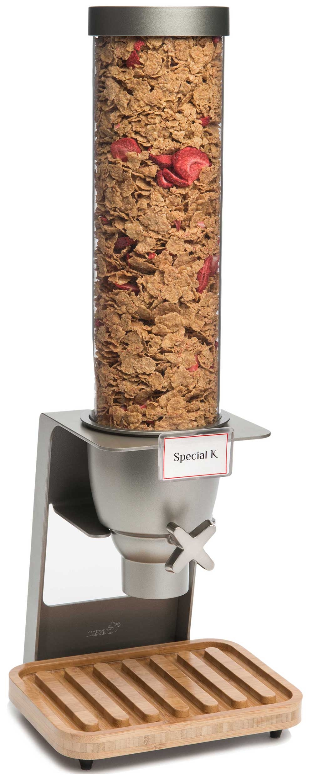 Rosseto EZ Serv 1 Container Tabletop Dispenser with Bamboo Tray, 9.75 x 10 x 26.25 inch