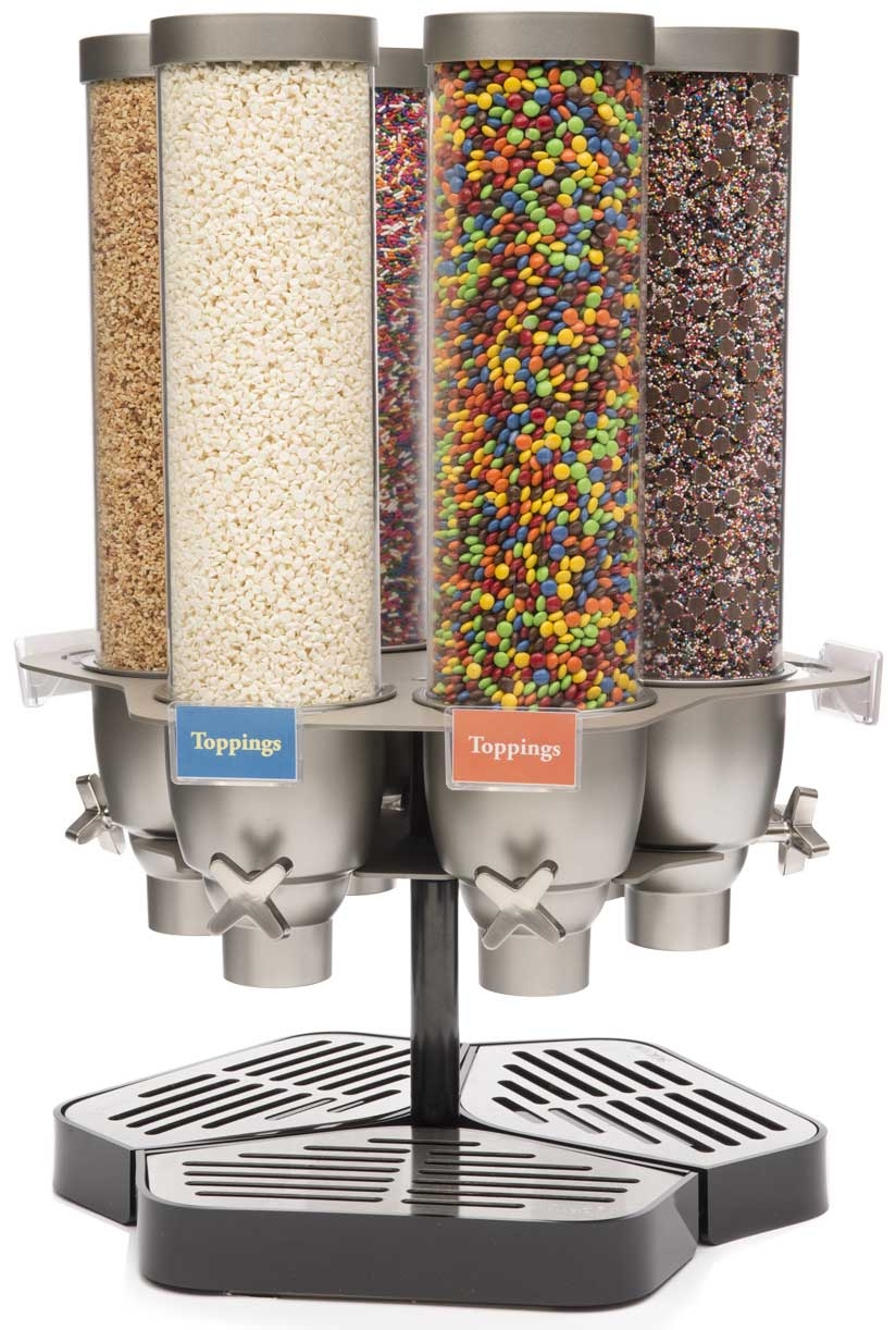 Rosseto EZ Serv 6 Container Carousel Table Top Dispenser, 21 x 21 x 27.5 inch