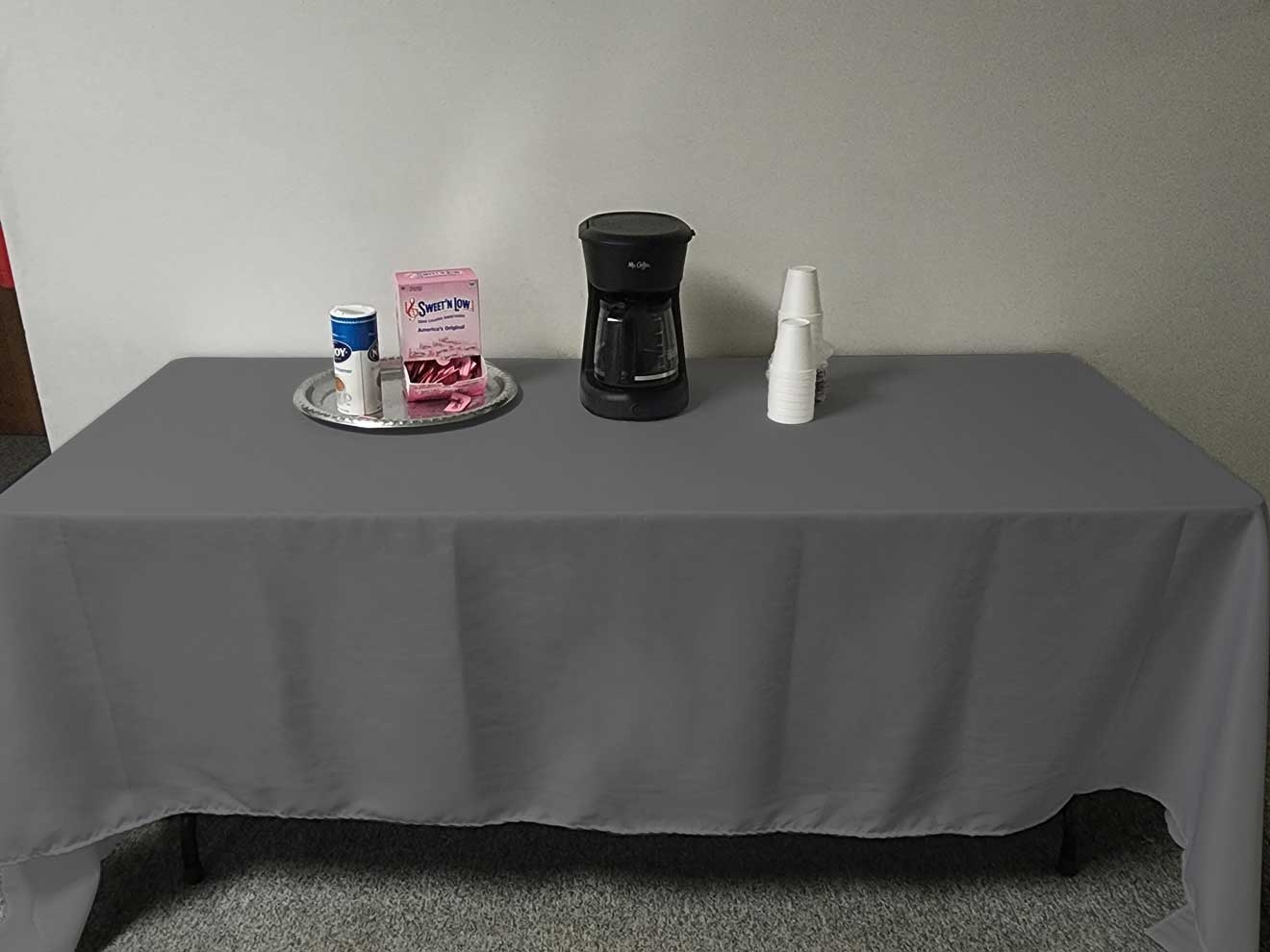 Intedge Grey Poly/Cotton Tablecloth, 45 x 110 inch 