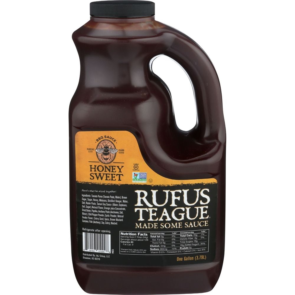 Rufus Teague Honey Sweet BBQ Sauce, 1 Gallon -- 4 per case
