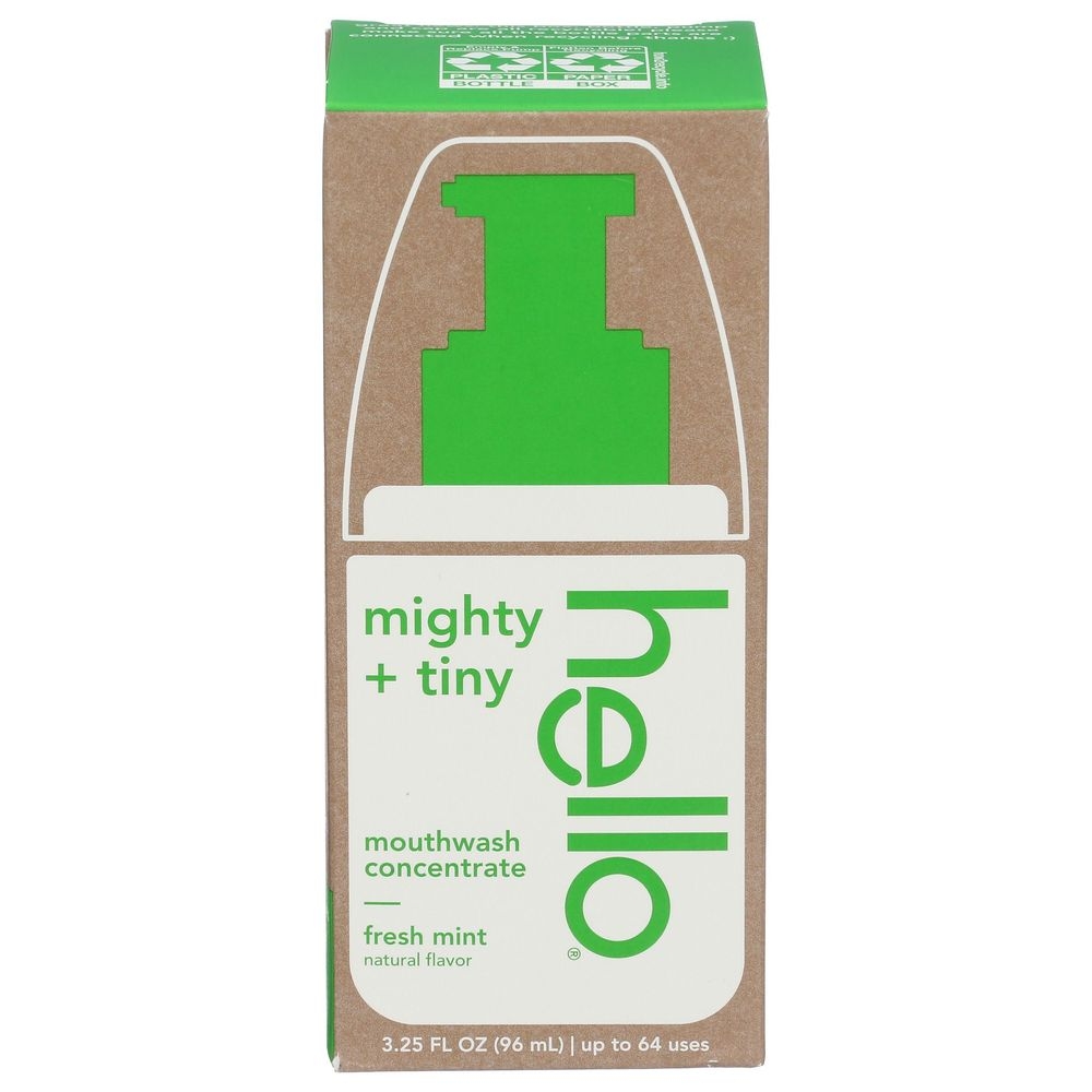Hello Natural Fresh Mint Mouthwash Concentrate, 3.25 Fluid Ounce