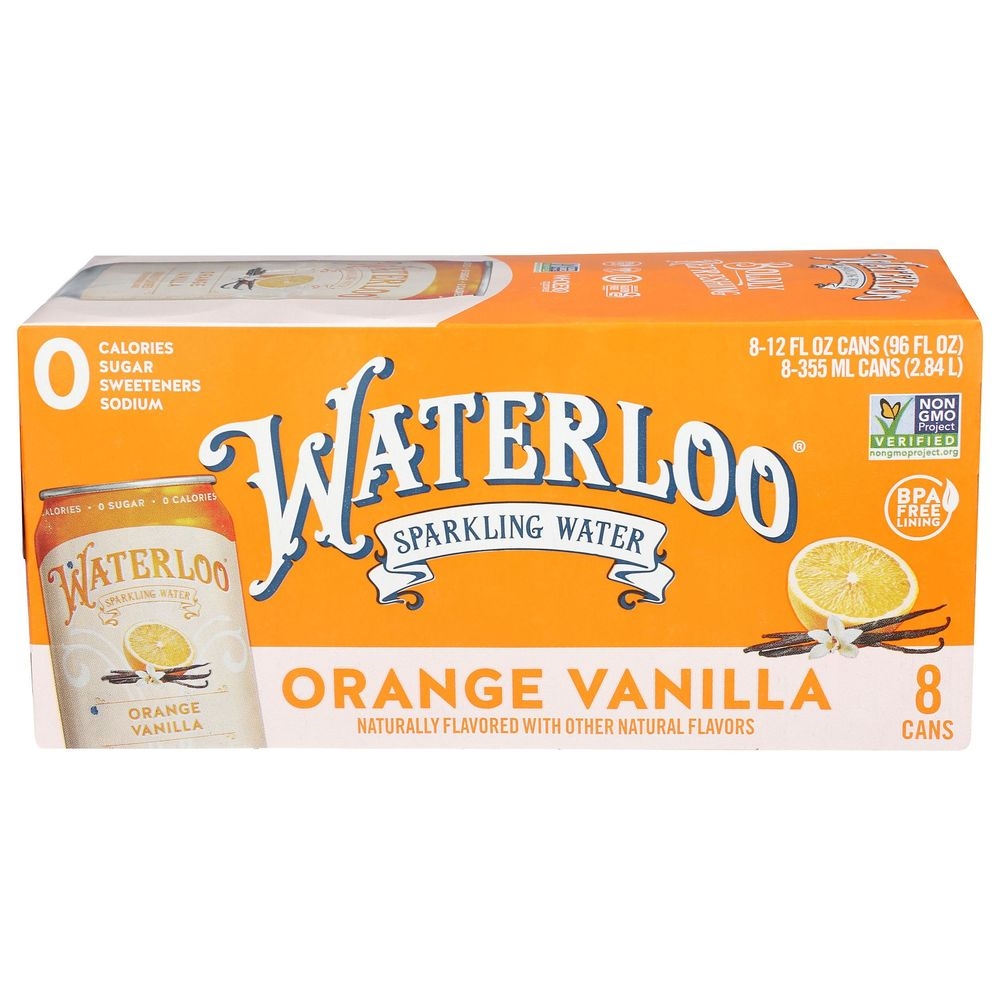 Waterloo Orange Vanilla Sparkling Water, 12 Fluid Ounce -- 24 per case