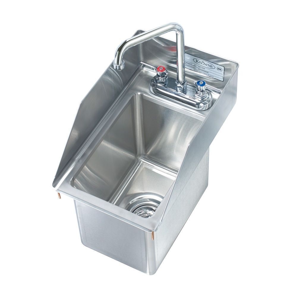 Krowne Drop-In Sink with Side Splashes, 10 x 16 inch