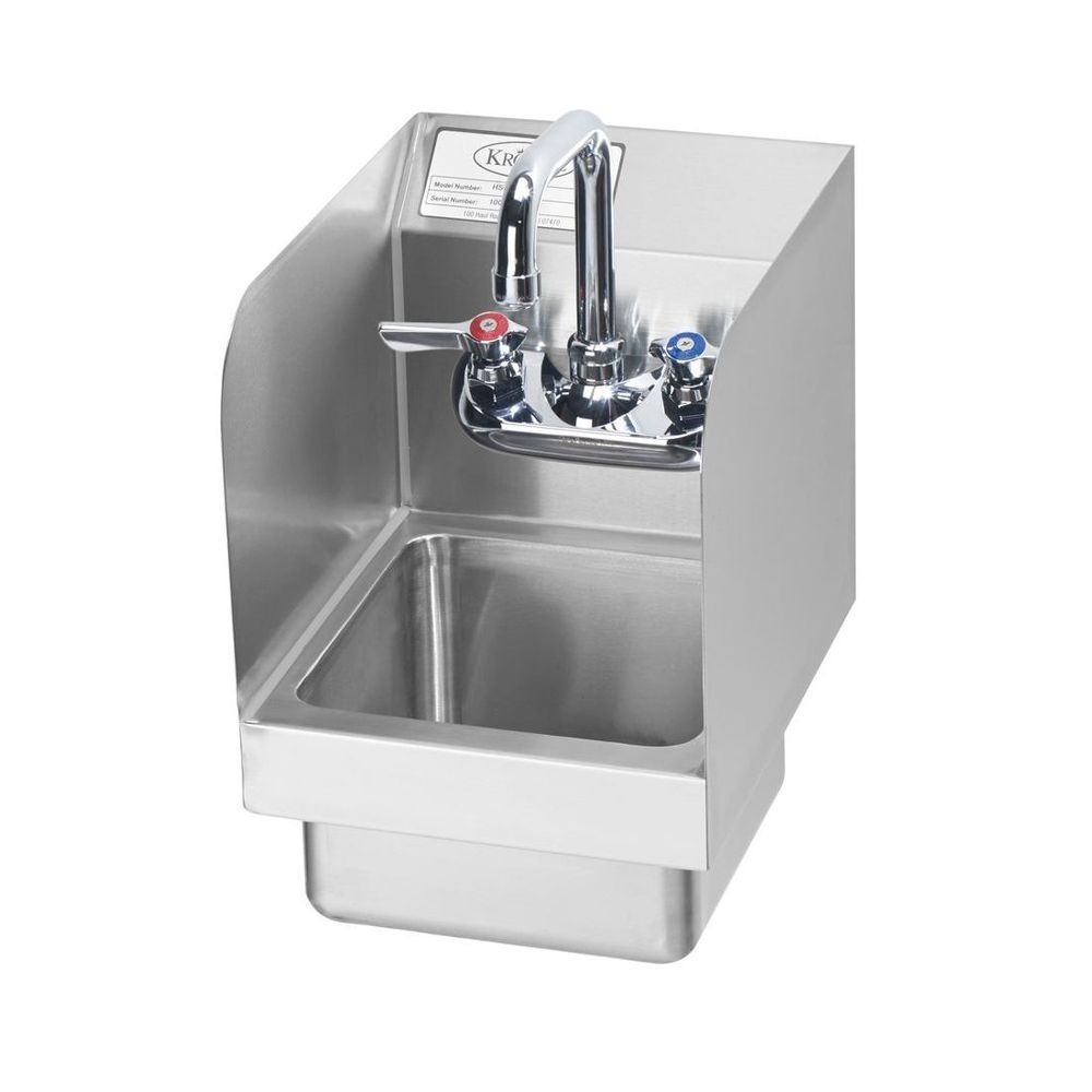 Krowne MiniMax Hand Sink with Side Splashes, 9 x 12 x 13 inch