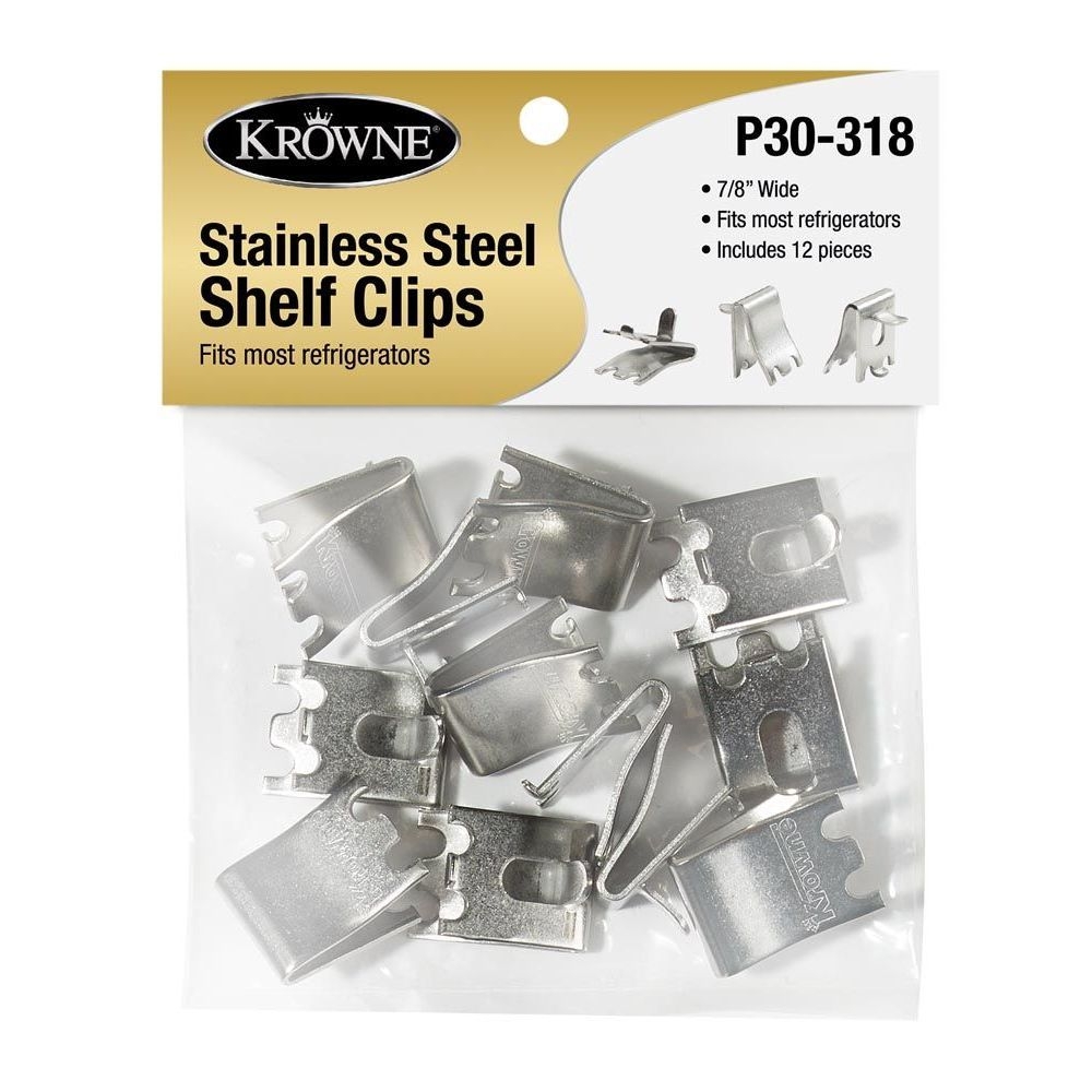 Krowne Stainless Steel Snap In Shelf Support Clips