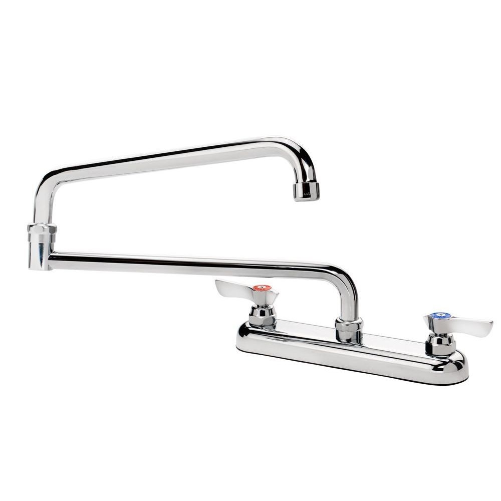 Krowne Silver Series 8 inch Center Deck Mount Faucet with 24 inch Jointed Spout