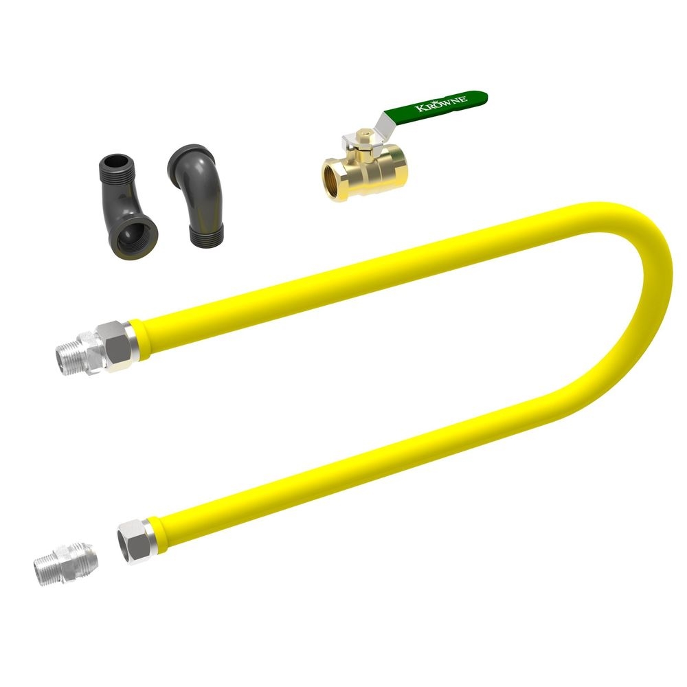 Krowne Royal Series 0.5 inch Stationary Gas Connector Kit, 48 inch Long